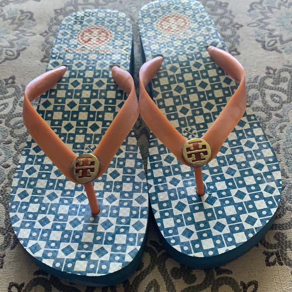 Tory Burch wedge flip flops
